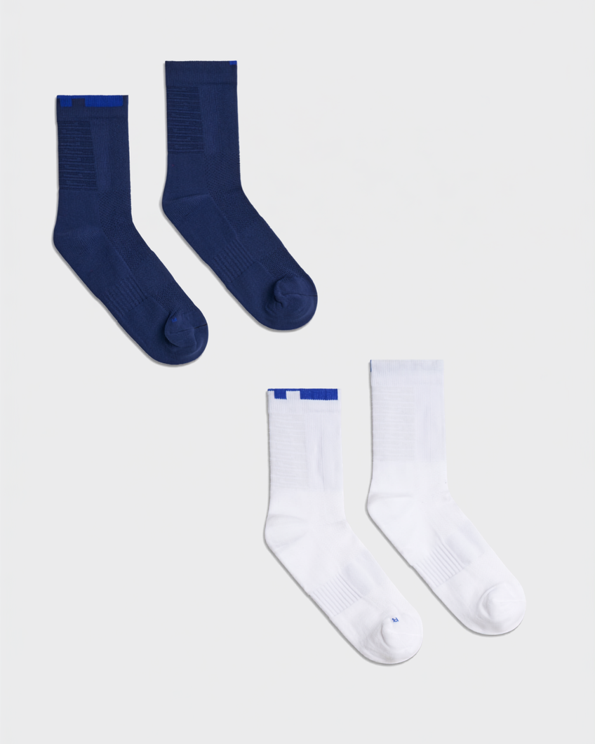 TIO TIO Sports Padel Performance Socks Bundle in blue and white